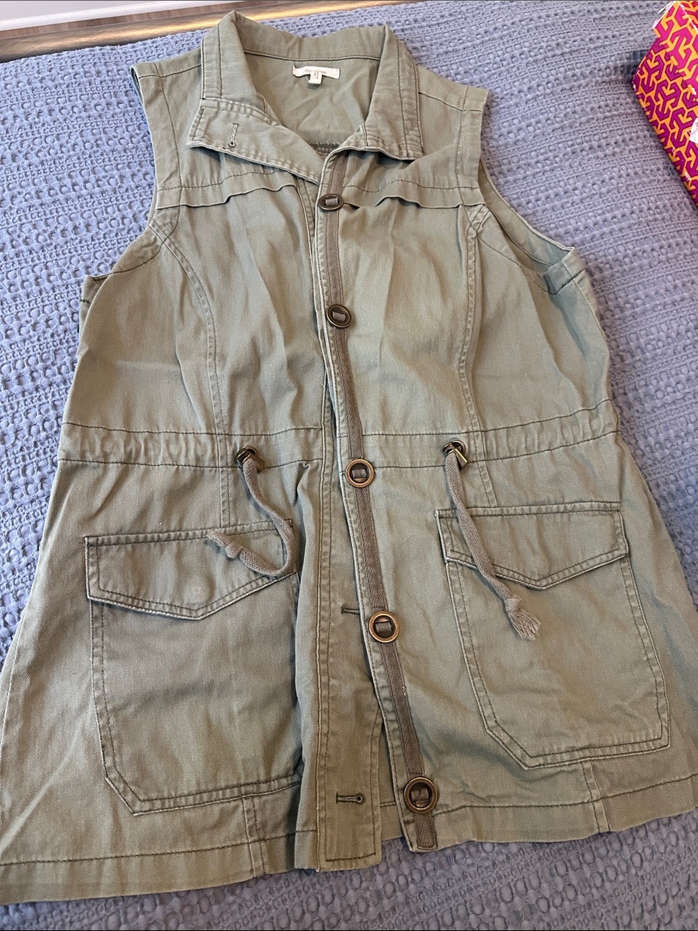 Maurices Olive Utility Vest with Front Buttons